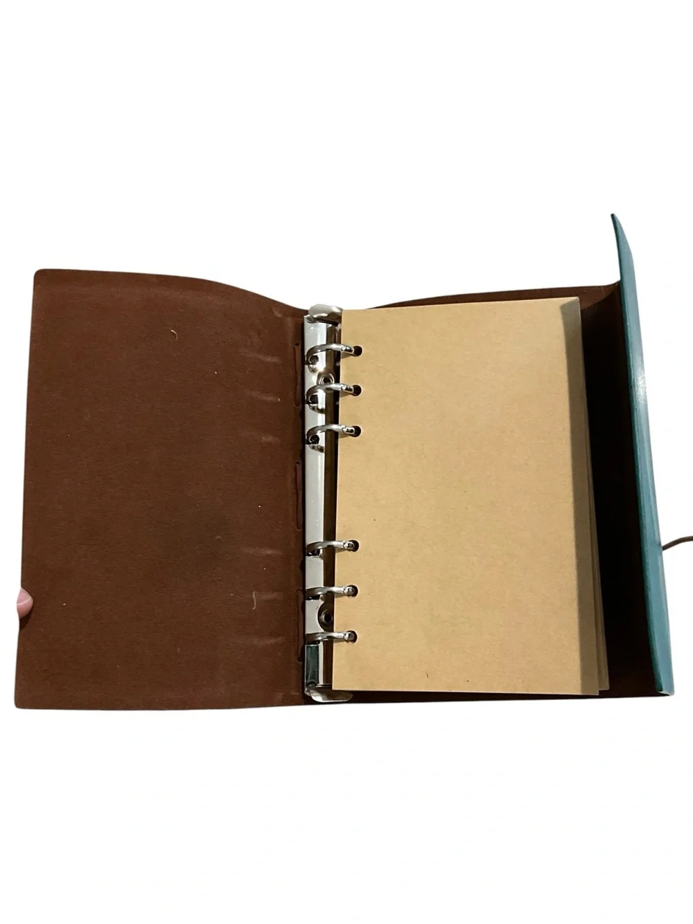 Maleden Blue Leather Journal Notebook Spiral Bound Refillable Compass Nautical